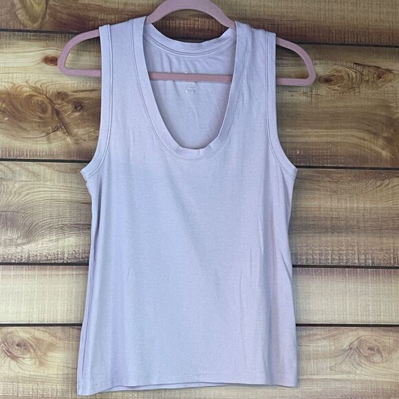 A New Day Womens Tank Top XL Pink Knit Ribbed Sleeveless Scoop‎ Neck Stretch - Picture 1 of 6